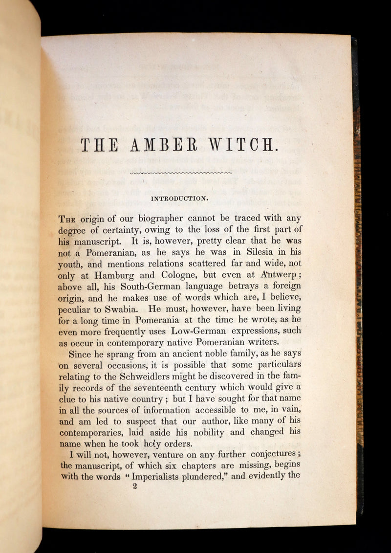 1845 1st US Edition - Mary Schweidler, The AMBER WITCH. The Most Interesting Trial For Witchcraft Ever Known.