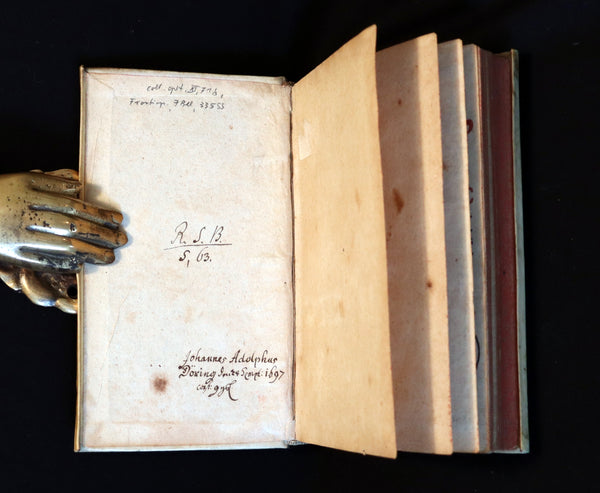 1692 Scarce Greek Latin Vellum Book - Ancient GREEK Poets and Poems by Johannes Vorst.