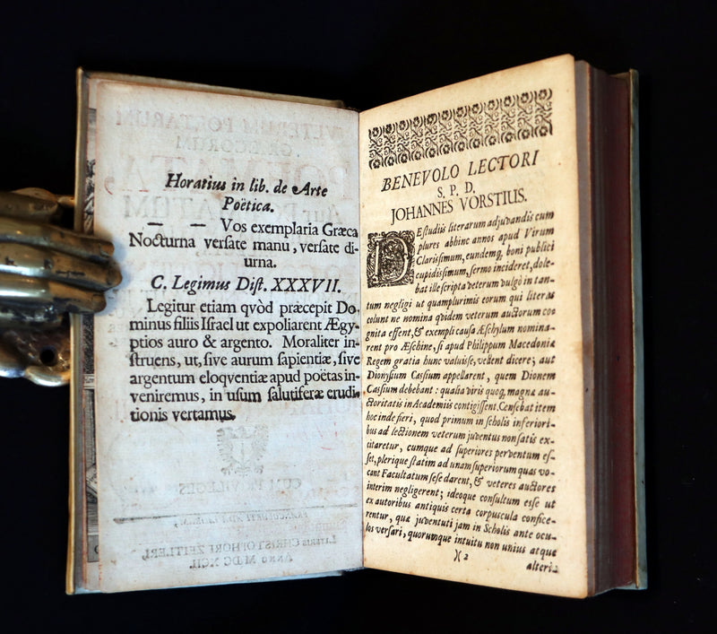 1692 Scarce Greek Latin Vellum Book - Ancient GREEK Poets and Poems by Johannes Vorst.