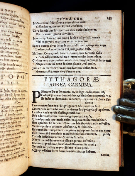 1692 Scarce Greek Latin Vellum Book - Ancient GREEK Poets and Poems by Johannes Vorst.