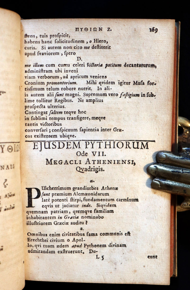 1692 Scarce Greek Latin Vellum Book - Ancient GREEK Poets and Poems by Johannes Vorst.