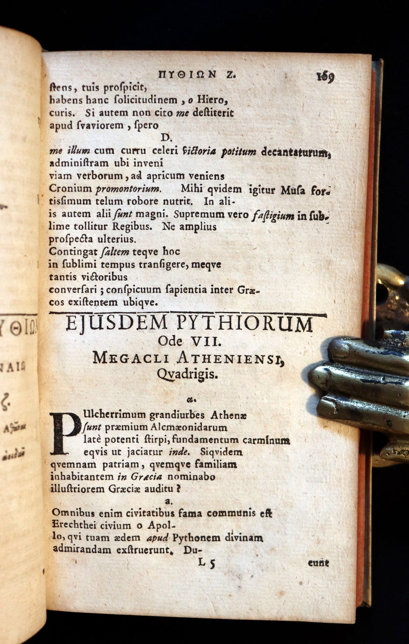 1692 Scarce Greek Latin Vellum Book - Ancient GREEK Poets and Poems by Johannes Vorst.