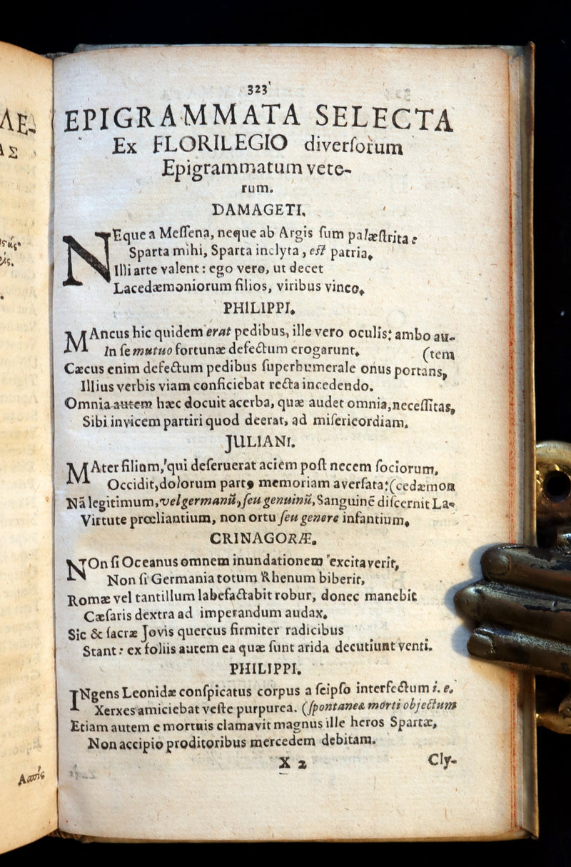 1692 Scarce Greek Latin Vellum Book - Ancient GREEK Poets and Poems by Johannes Vorst.