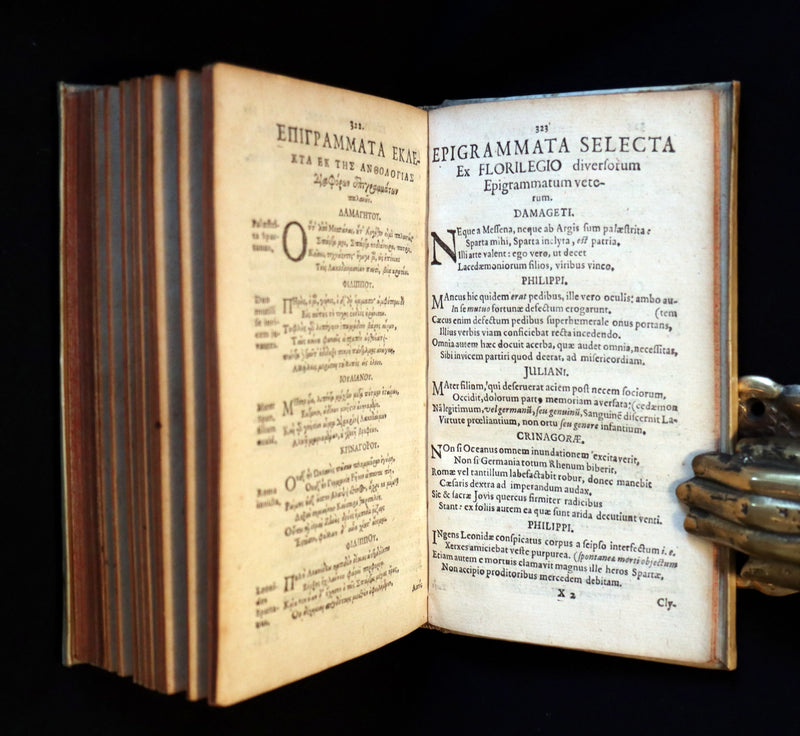1692 Scarce Greek Latin Vellum Book - Ancient GREEK Poets and Poems by Johannes Vorst.