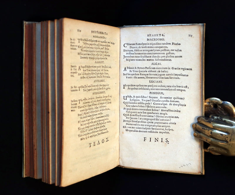 1692 Scarce Greek Latin Vellum Book - Ancient GREEK Poets and Poems by Johannes Vorst.