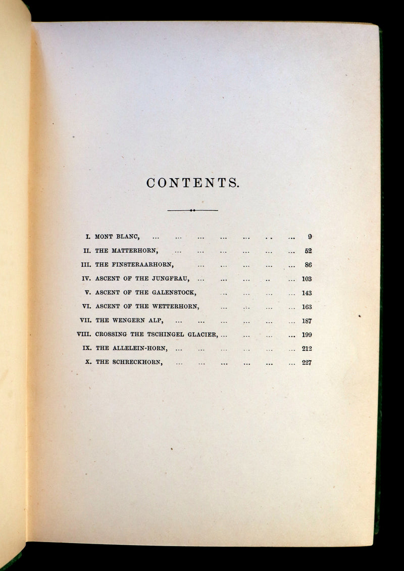 1878 Rare 1stED Book - Alpine Adventure: Narratives of Travel & Research Among the ALPS.