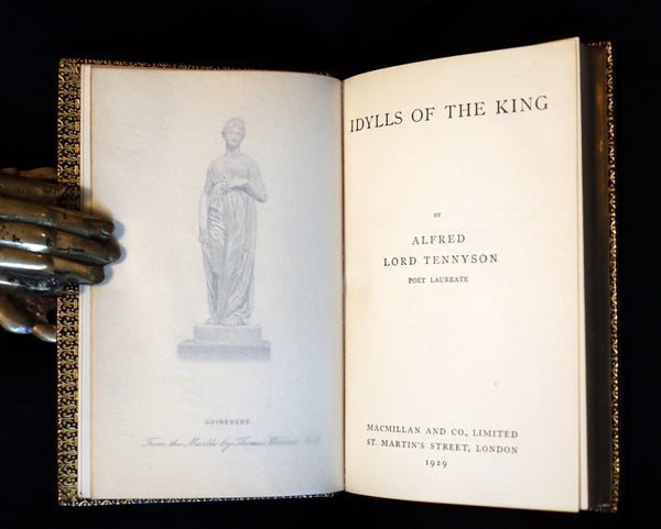 1929 Beautiful Riviere Binding - Legend of King Arthur - The Holy Grail - Idylls of the King by Tennyson.