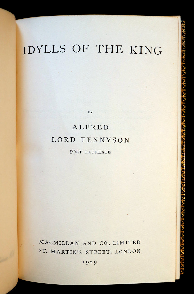1929 Beautiful Riviere Binding - Legend of King Arthur - The Holy Grail - Idylls of the King by Tennyson.