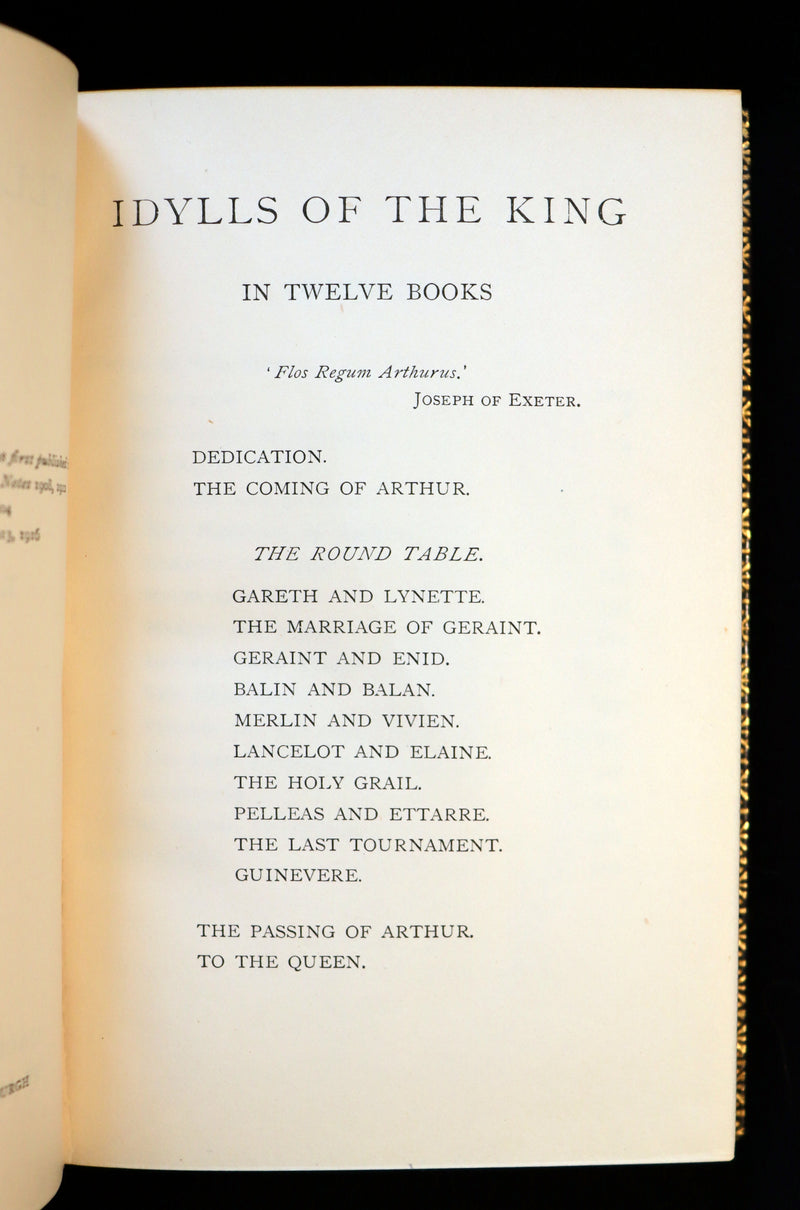 1929 Beautiful Riviere Binding - Legend of King Arthur - The Holy Grail - Idylls of the King by Tennyson.