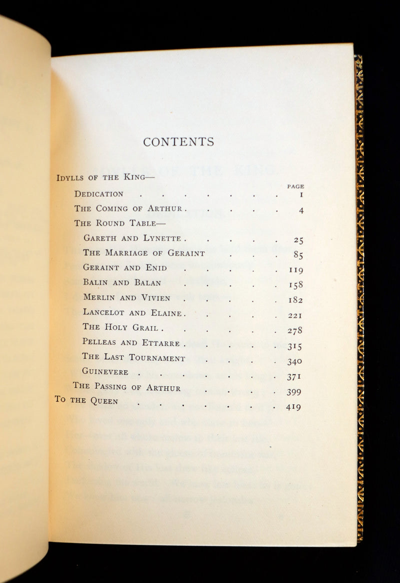 1929 Beautiful Riviere Binding - Legend of King Arthur - The Holy Grail - Idylls of the King by Tennyson.