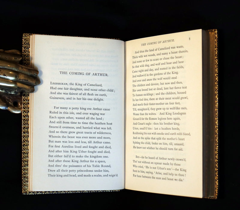 1929 Beautiful Riviere Binding - Legend of King Arthur - The Holy Grail - Idylls of the King by Tennyson.