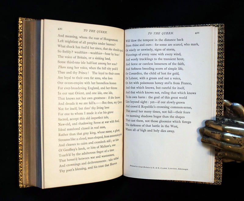 1929 Beautiful Riviere Binding - Legend of King Arthur - The Holy Grail - Idylls of the King by Tennyson.