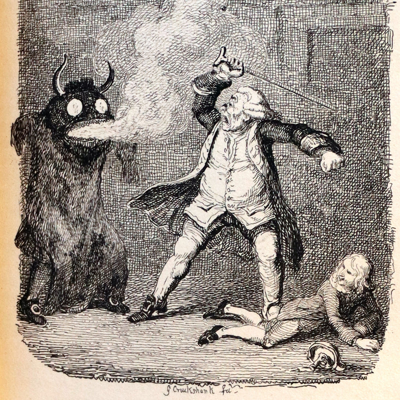 1831 Rare Book set bound by Kaufmann - The Adventures of Peregrine Pickle illustrated by Cruikshank.