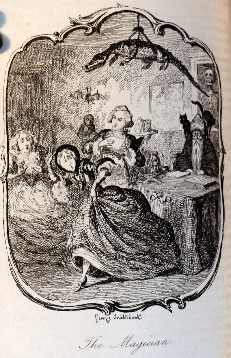 1831 Rare Book set bound by Kaufmann - The Adventures of Peregrine Pickle illustrated by Cruikshank.