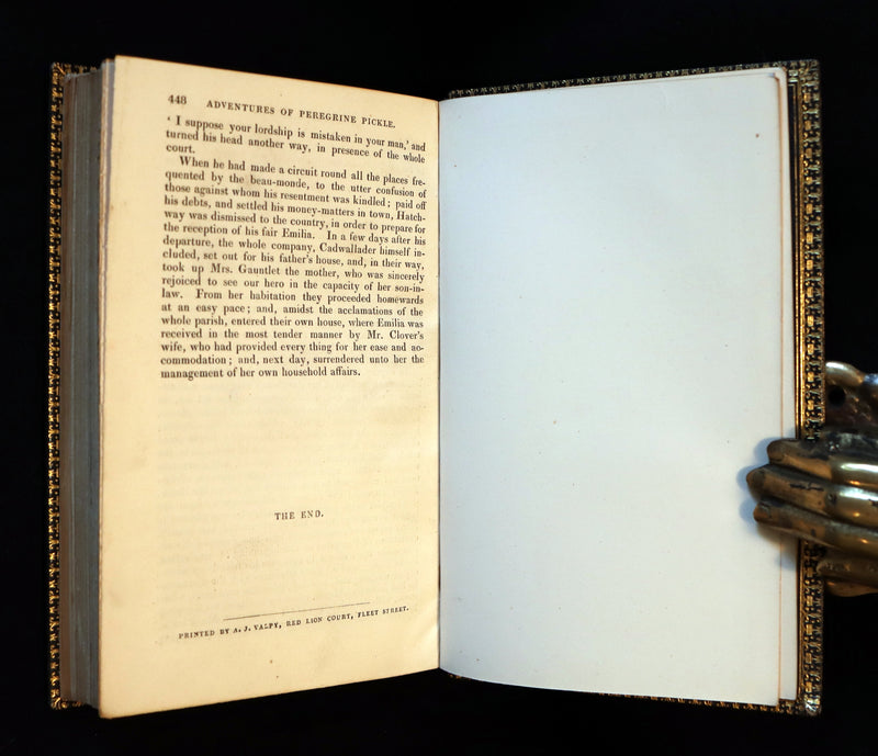 1831 Rare Book set bound by Kaufmann - The Adventures of Peregrine Pickle illustrated by Cruikshank.