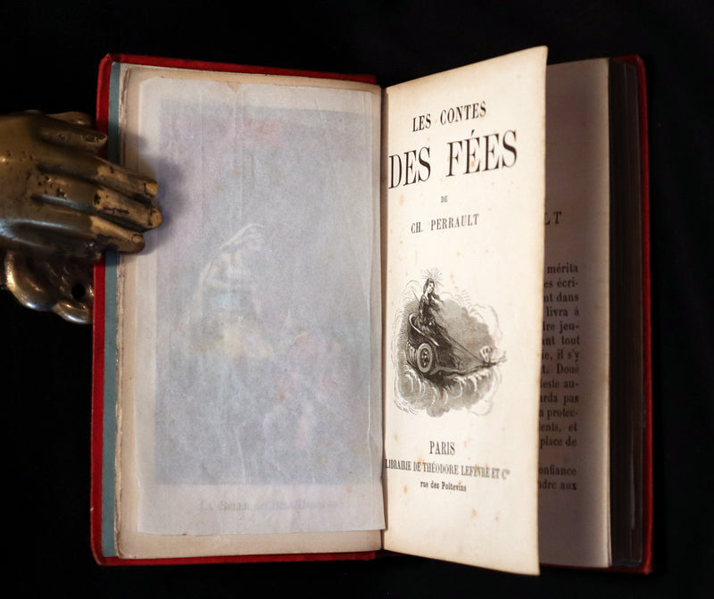 1890 Scarce color illustrated French Book ~ Contes des Fees by Perrault - Fairy Tales.
