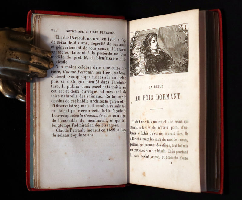 1890 Scarce color illustrated French Book ~ Contes des Fees by Perrault - Fairy Tales.