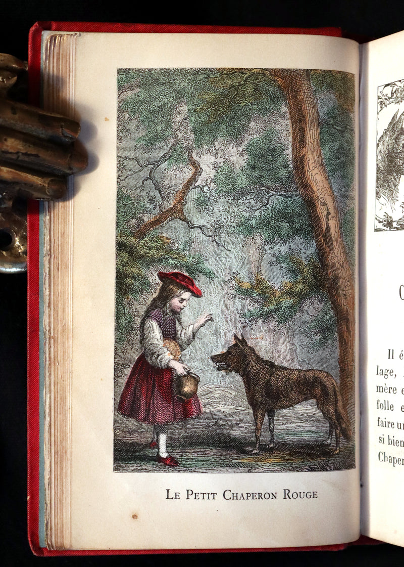 1890 Scarce color illustrated French Book ~ Contes des Fees by Perrault - Fairy Tales.