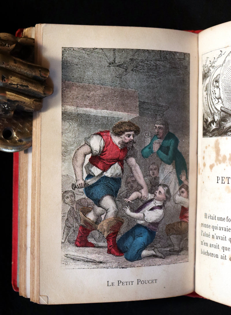 1890 Scarce color illustrated French Book ~ Contes des Fees by Perrault - Fairy Tales.