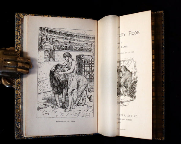 1896 First Edition bound by BAYNTUN- The Animal Story Book by Andrew Lang Illustrated by H. J. FORD.