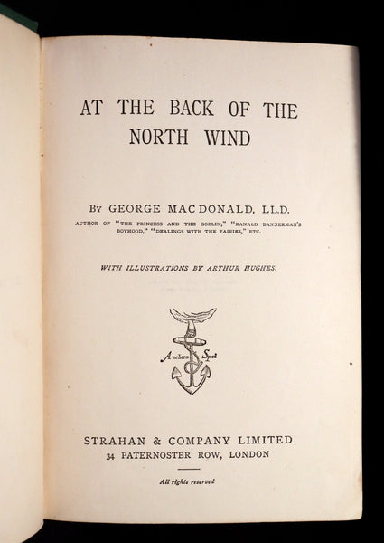 1872 Scarce Edition - AT THE BACK OF THE NORTH WIND by George MacDonald.