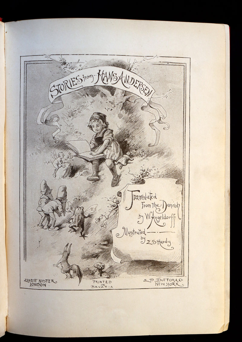 1890 Rare Book - Stories by Hans Andersen - FAIRY TALES illustrated by Evelyn Stuart Hardy.