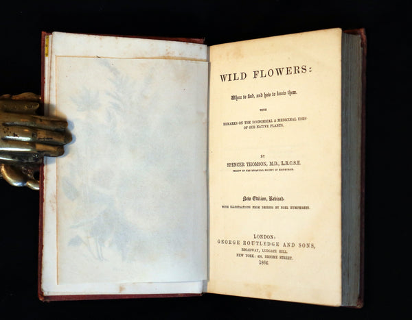 1866 Rare Edition - Wild Flowers and Medicinal Uses color Illustrated by Noel Humphreys.