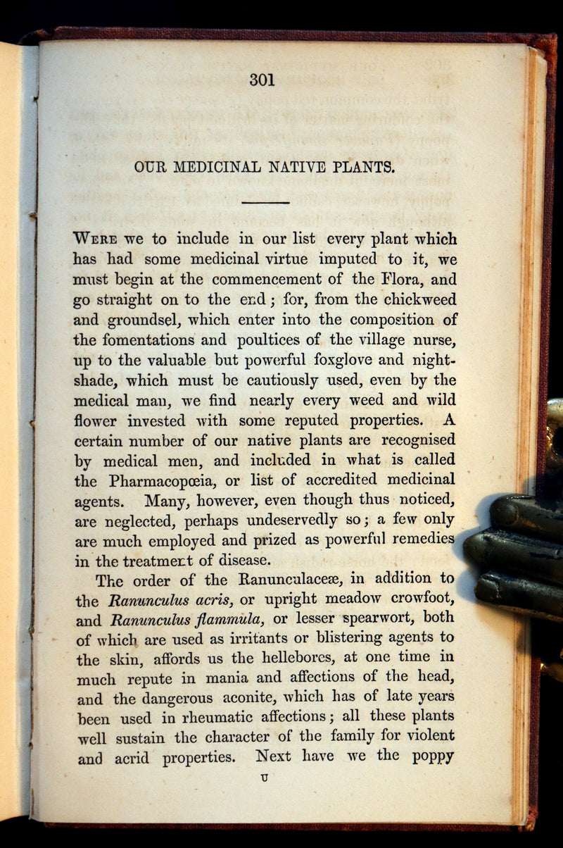 1866 Rare Edition - Wild Flowers and Medicinal Uses color Illustrated by Noel Humphreys.