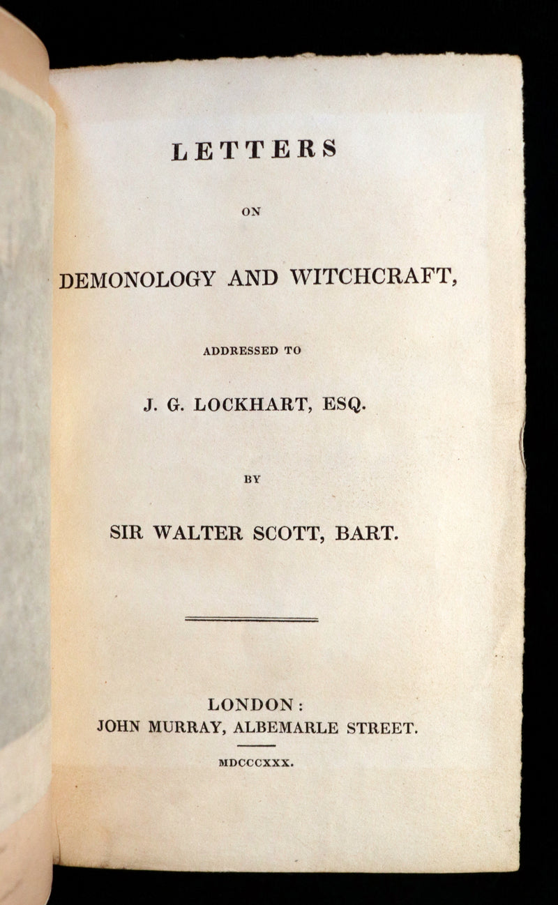 1830 First Edition of Letters on Demonology & Witchcraft - WITCHES & FAIRIES  by Sir Walter Scott.