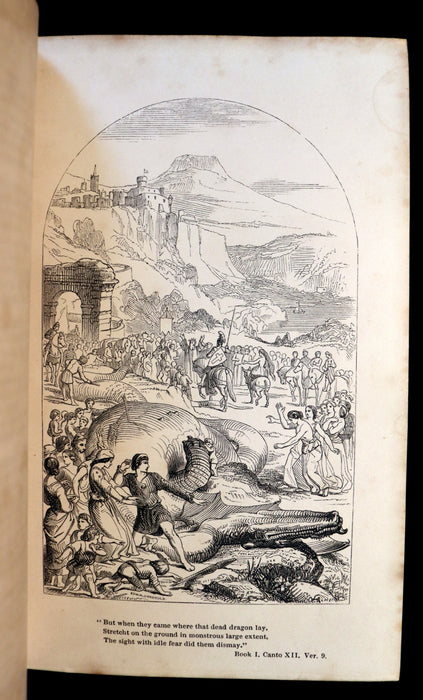 1853 Rare Book in a BEAUTIFUL BINDING ~ The FAERIE QUEENE by Edmund SPENSER Illustrated by Corbould.