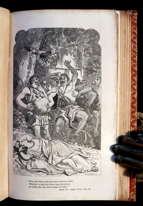 1853 Rare Book in a BEAUTIFUL BINDING ~ The FAERIE QUEENE by Edmund SPENSER Illustrated by Corbould.