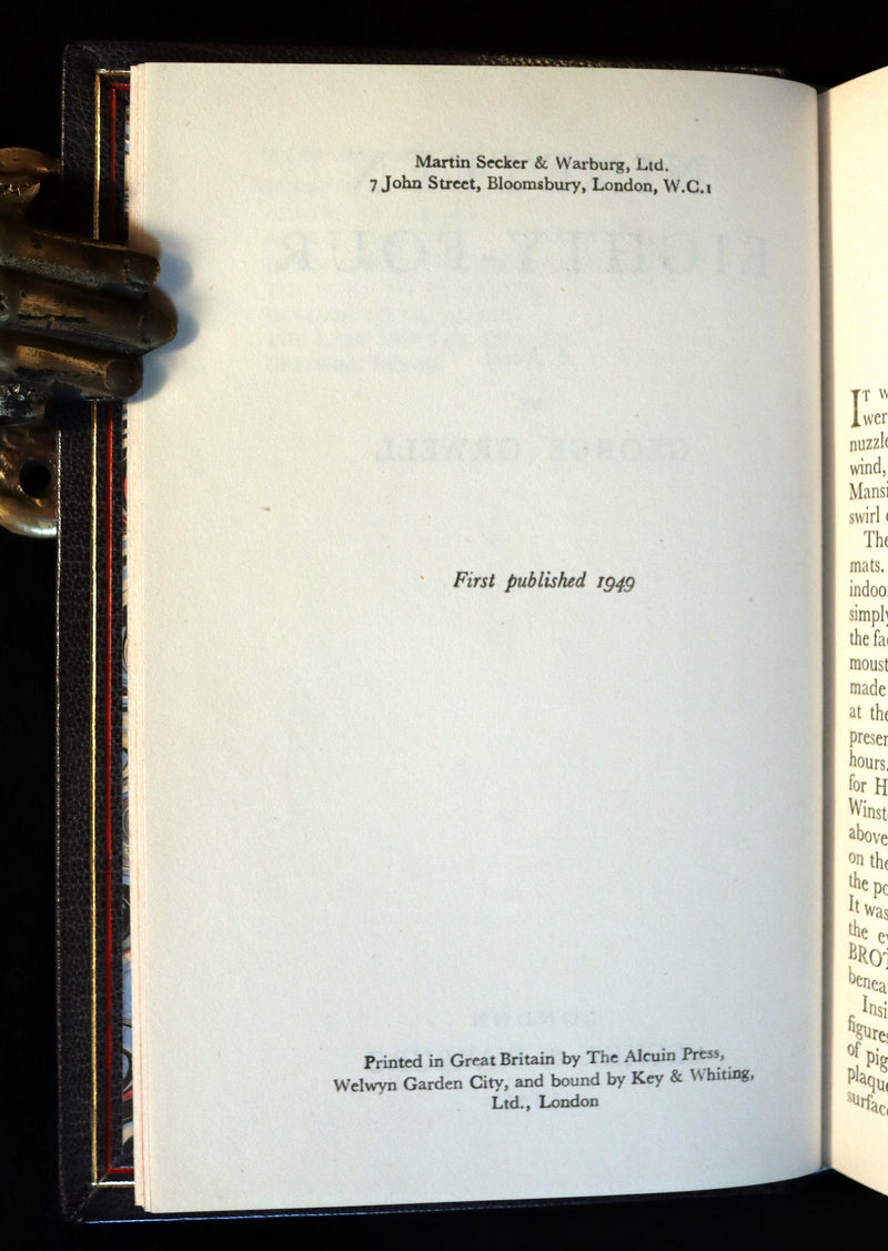 1949 First Edition beautifully bound by BAYNTUN - NINETEEN EIGHTY-FOUR [1984] by George Orwell.