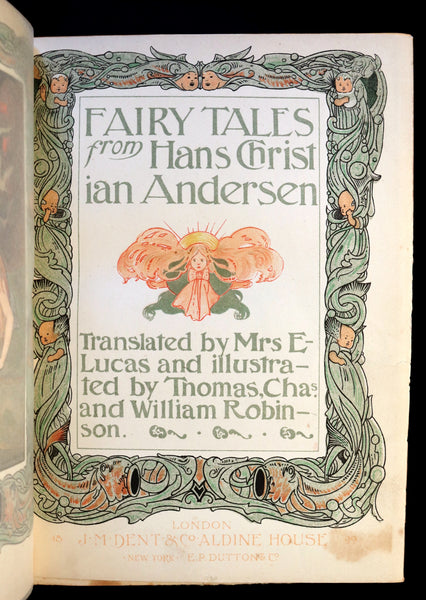 1899 Scarce First Edition bound by Bayntun - Hans Andersen's Fairy Tales illustrated by the Brothers Robinson.