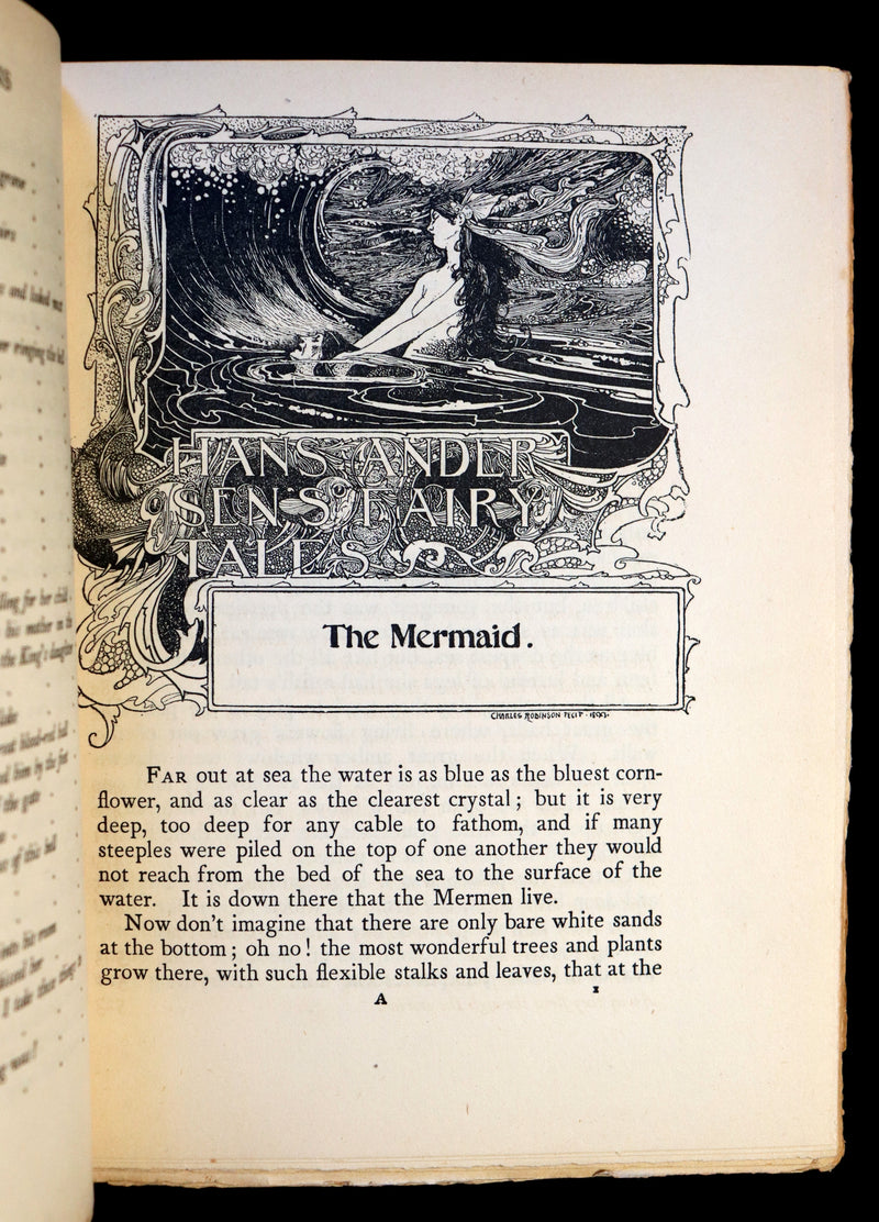 1899 Scarce First Edition bound by Bayntun - Hans Andersen's Fairy Tales illustrated by the Brothers Robinson.