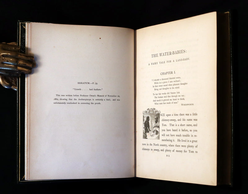 1863 First Edition Bayntun-Riviere Binding - Water-Babies Fairy Tale for a Land-Baby Illustrated by J. Noel Paton.