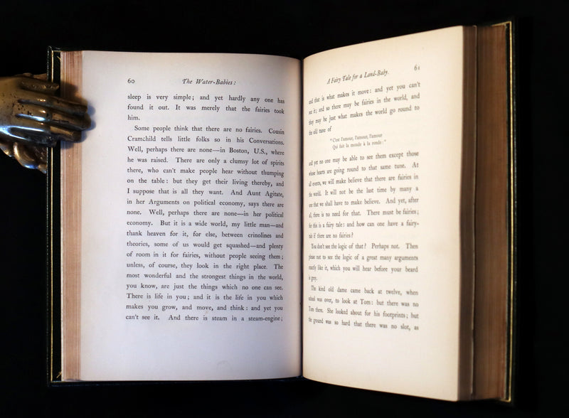 1863 First Edition Bayntun-Riviere Binding - Water-Babies Fairy Tale for a Land-Baby Illustrated by J. Noel Paton.