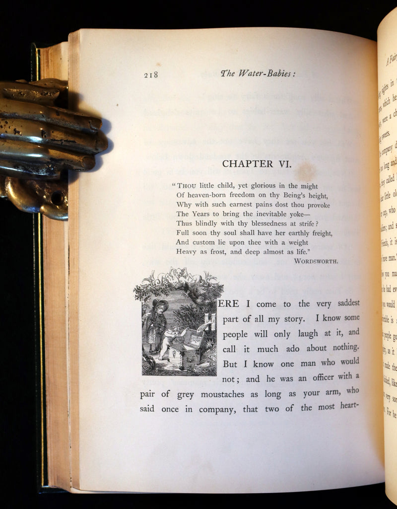 1863 First Edition Bayntun-Riviere Binding - Water-Babies Fairy Tale for a Land-Baby Illustrated by J. Noel Paton.