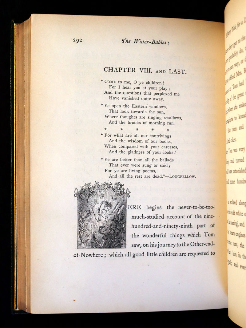 1863 First Edition Bayntun-Riviere Binding - Water-Babies Fairy Tale for a Land-Baby Illustrated by J. Noel Paton.