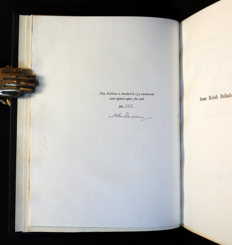 1909 Rare Limited Book Signed by Rackham - Some British Ballads in a beautiful binding.