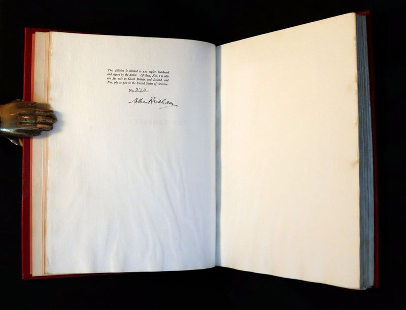 1926 Rare First Edition - THE TEMPEST by Shakespeare illustrated and SIGNED by RACKHAM.