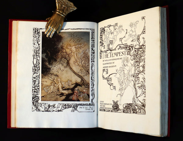 1926 Rare First Edition - THE TEMPEST by Shakespeare illustrated and SIGNED by RACKHAM.