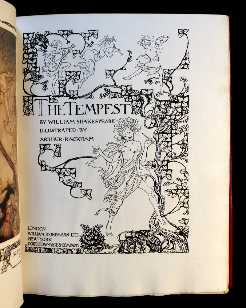1926 Rare First Edition - THE TEMPEST by Shakespeare illustrated and SIGNED by RACKHAM.