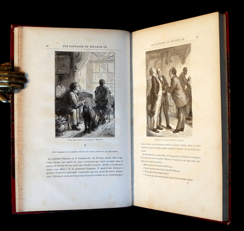 1880 Rare French Edition - JULES VERNE - Le Docteur Ox, Maitre Zacharius, Un hivernage dans les glaces, Un drame dans les airs, Quarantième ascension française au Mont Blanc.