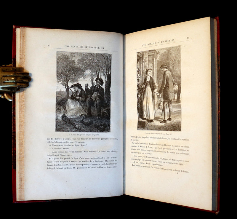 1880 Rare French Edition - JULES VERNE - Le Docteur Ox, Maitre Zacharius, Un hivernage dans les glaces, Un drame dans les airs, Quarantième ascension française au Mont Blanc.