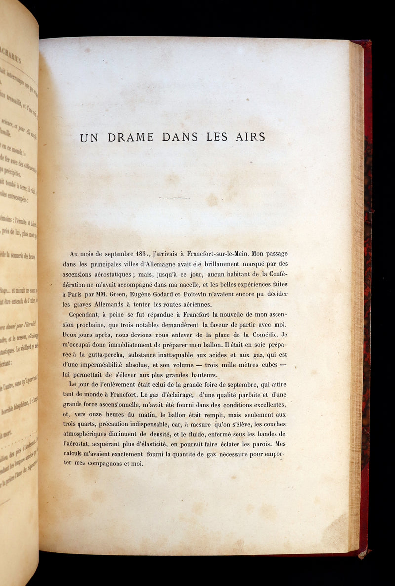 1880 Rare French Edition - JULES VERNE - Le Docteur Ox, Maitre Zacharius, Un hivernage dans les glaces, Un drame dans les airs, Quarantième ascension française au Mont Blanc.