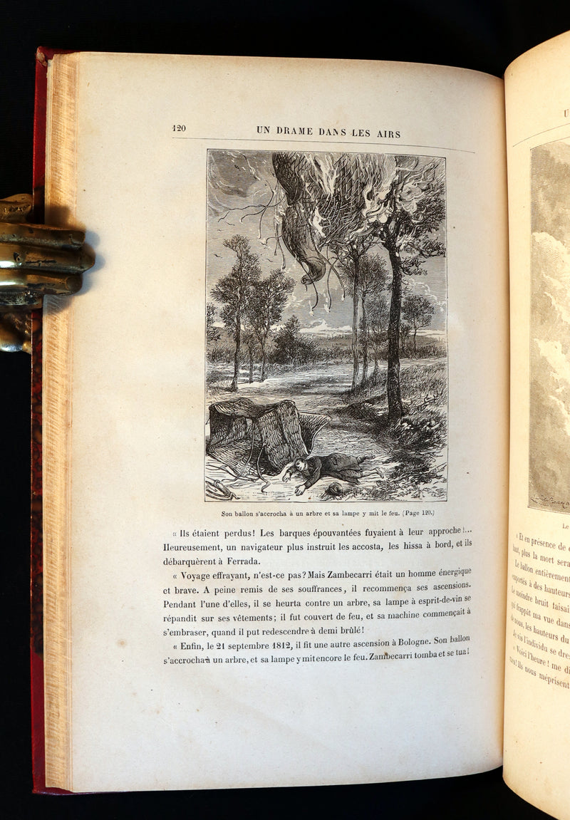 1880 Rare French Edition - JULES VERNE - Le Docteur Ox, Maitre Zacharius, Un hivernage dans les glaces, Un drame dans les airs, Quarantième ascension française au Mont Blanc.