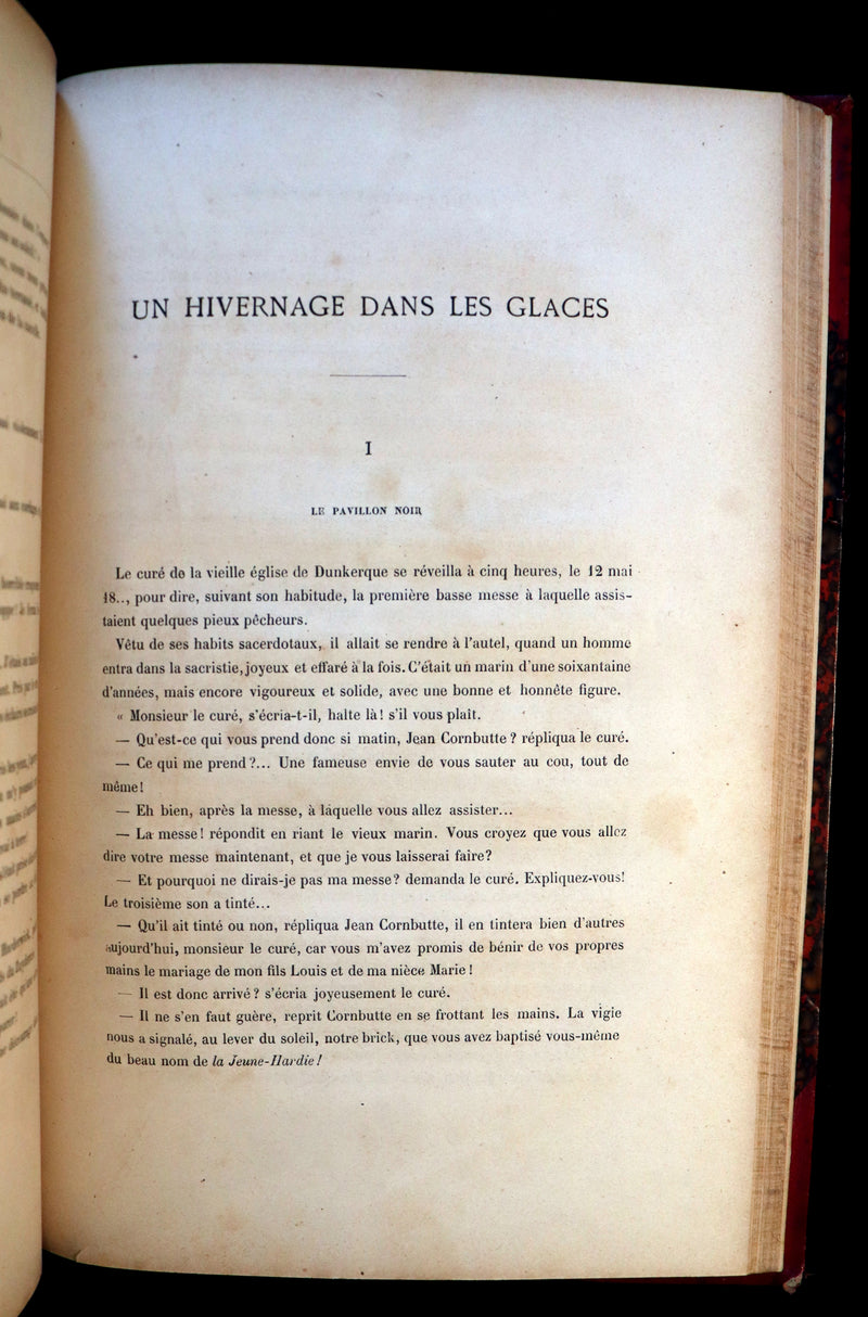 1880 Rare French Edition - JULES VERNE - Le Docteur Ox, Maitre Zacharius, Un hivernage dans les glaces, Un drame dans les airs, Quarantième ascension française au Mont Blanc.