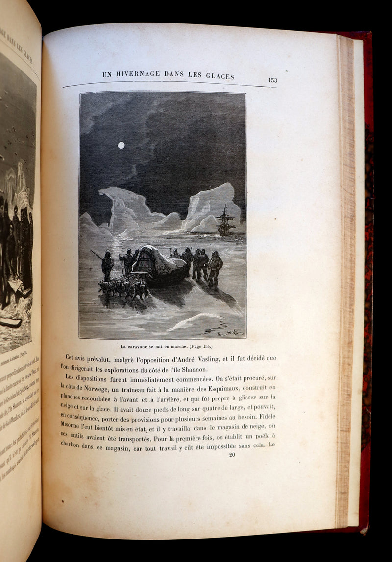 1880 Rare French Edition - JULES VERNE - Le Docteur Ox, Maitre Zacharius, Un hivernage dans les glaces, Un drame dans les airs, Quarantième ascension française au Mont Blanc.