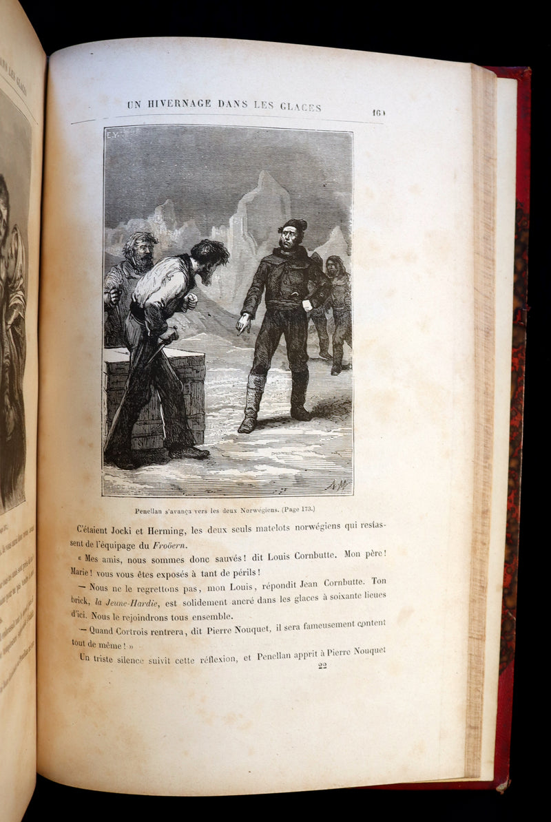 1880 Rare French Edition - JULES VERNE - Le Docteur Ox, Maitre Zacharius, Un hivernage dans les glaces, Un drame dans les airs, Quarantième ascension française au Mont Blanc.