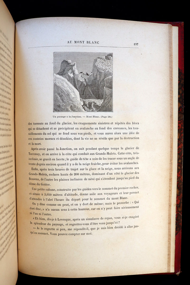 1880 Rare French Edition - JULES VERNE - Le Docteur Ox, Maitre Zacharius, Un hivernage dans les glaces, Un drame dans les airs, Quarantième ascension française au Mont Blanc.